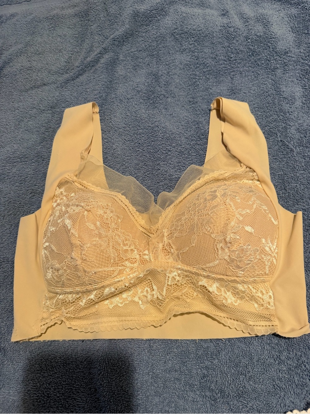 Lace-Trim Comfort Bralette in Nude